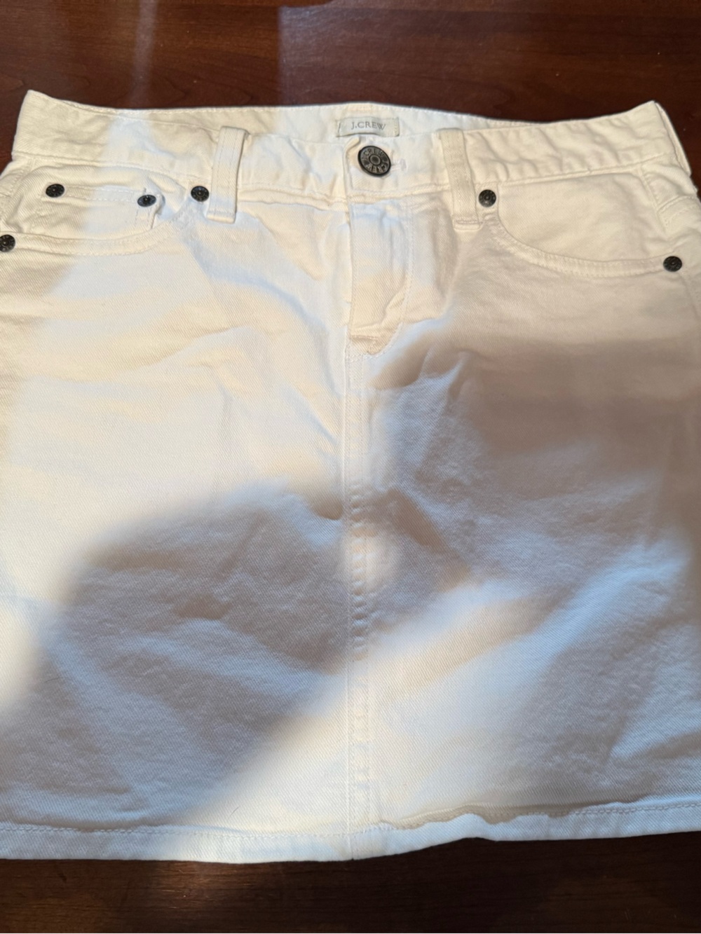 J. Crew White Denim Mini Skirt